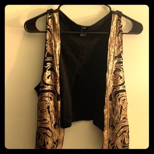 Vest with gold sequin embroidery